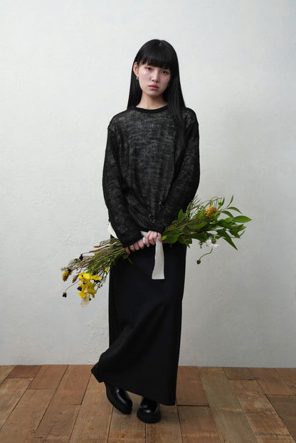 (Pre order) Double layered sweater in black