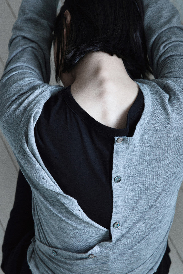 Cardigan layered jersey dress