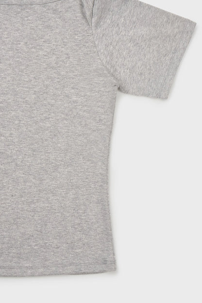 Baby snap t-shirt in grey