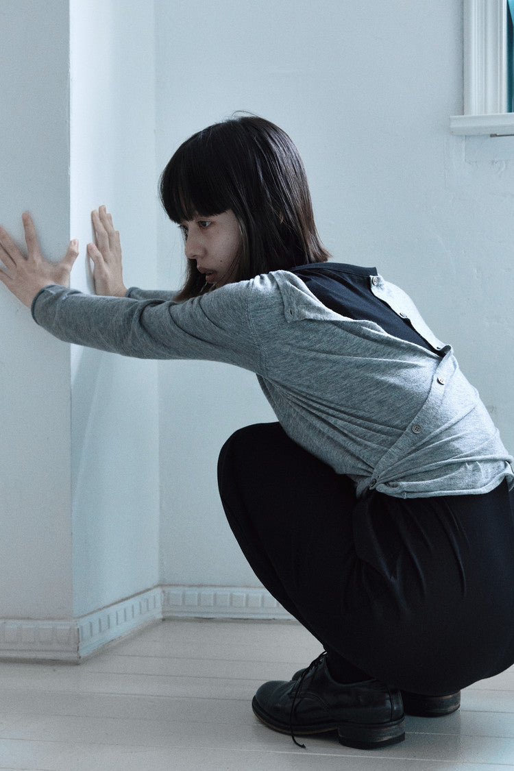 Cardigan layered jersey dress