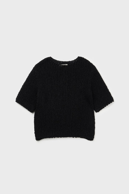 Chunky half sleeve knit in black