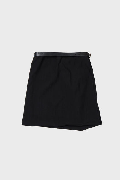(Pre order) Belted pull-up midi skirt