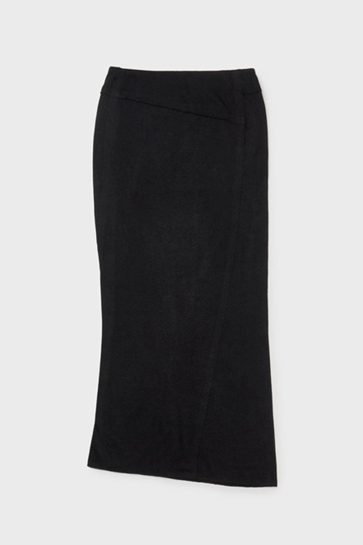 Knit maxi skirt in black