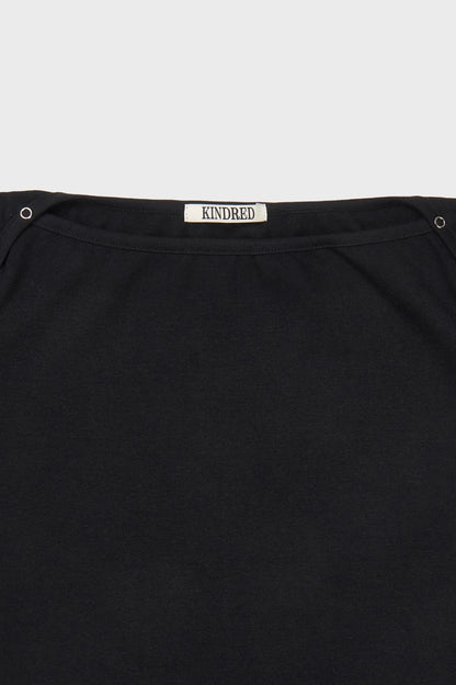 Baby snap t-shirt in in black
