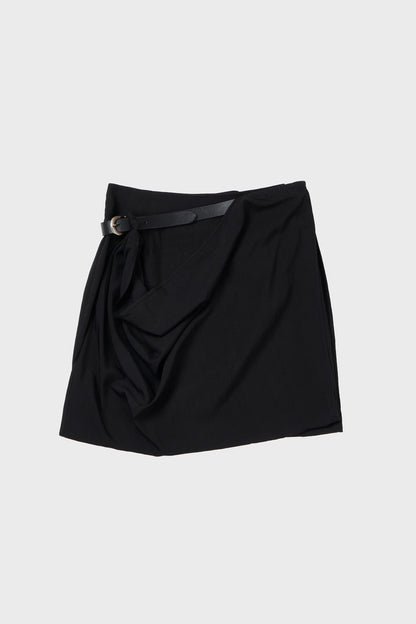 (Pre order) Belted pull-up midi skirt