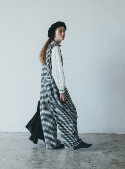 nest Robe |  Linen Cotton Check Salopette