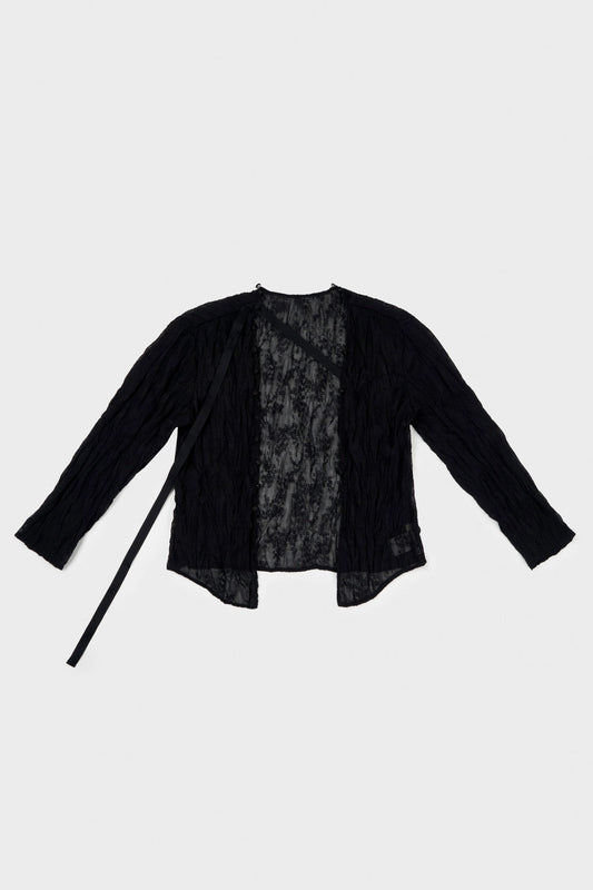 open shirt cardigan in black