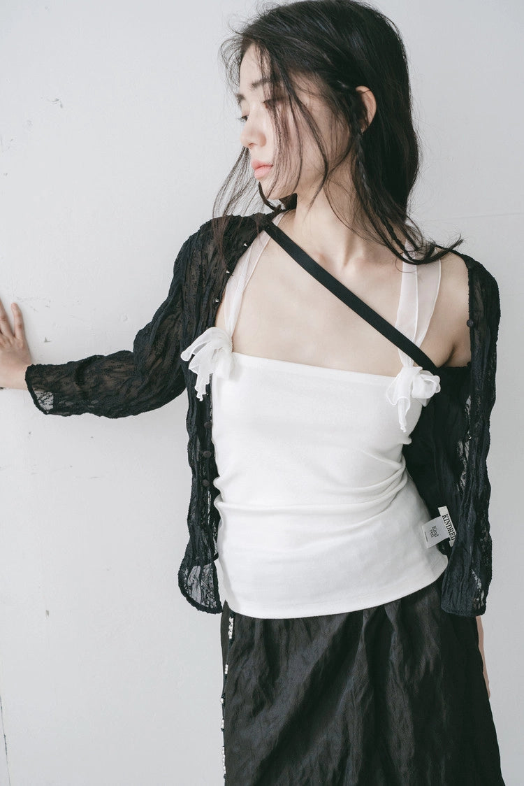 open shirt cardigan in black