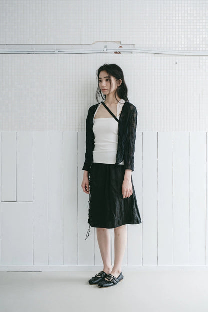open shirt cardigan in black