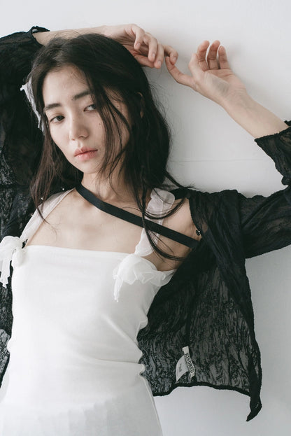 open shirt cardigan in black