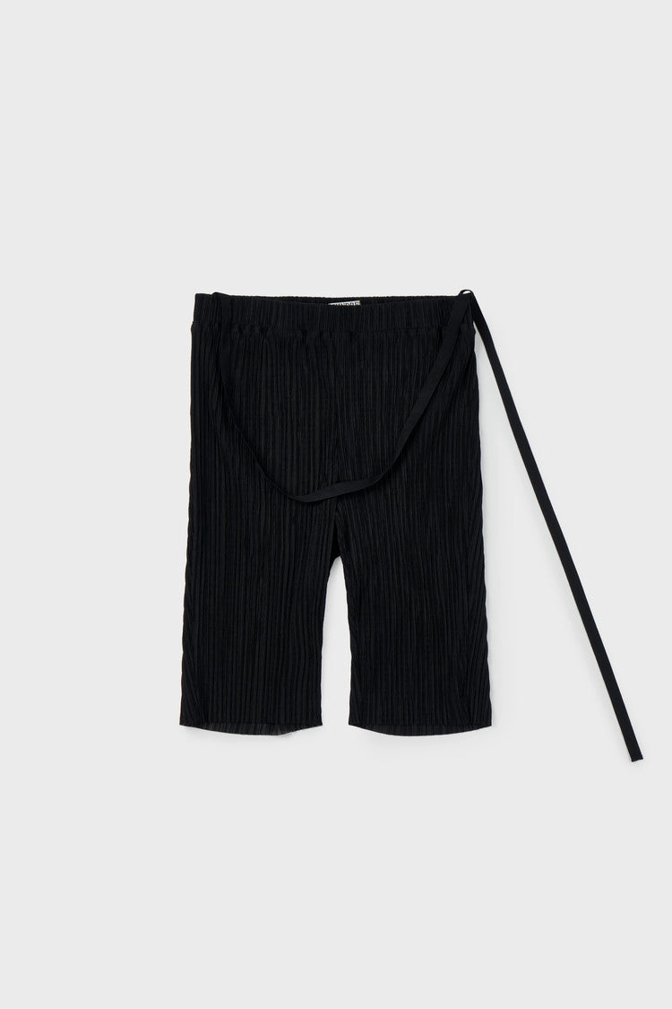 pleated biker shorts