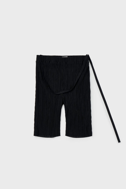 pleated biker shorts