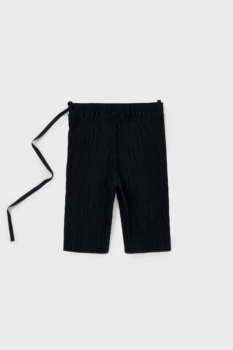 pleated biker shorts