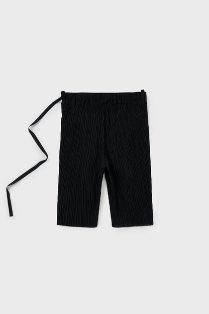 pleated biker shorts