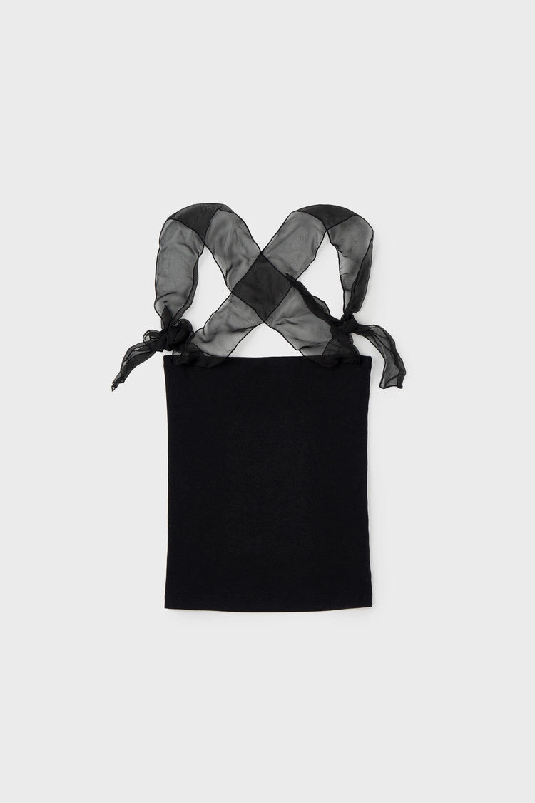 silky strap top in black