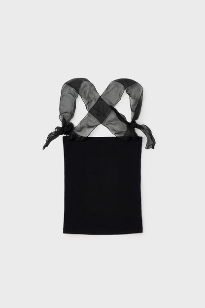 silky strap top in black