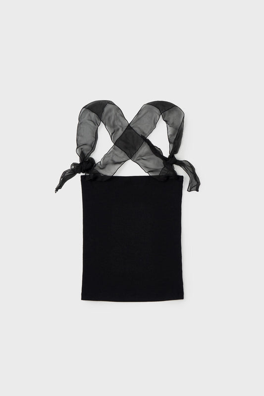 silky strap top in black
