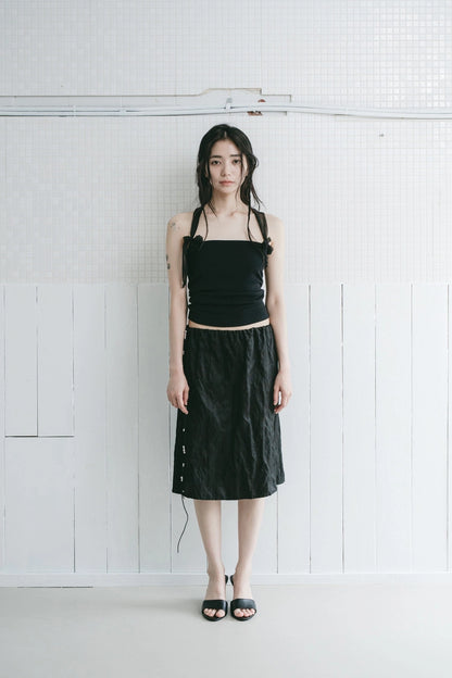 silky strap top in black