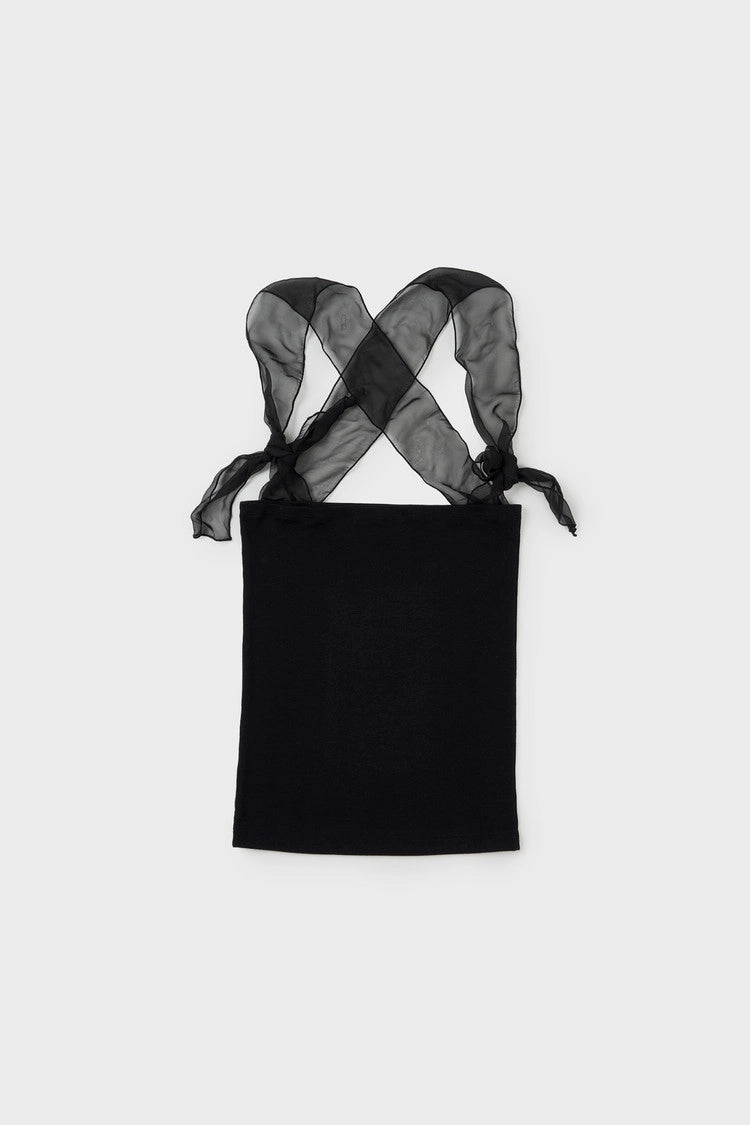 silky strap top in black
