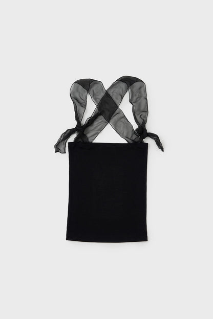 silky strap top in black