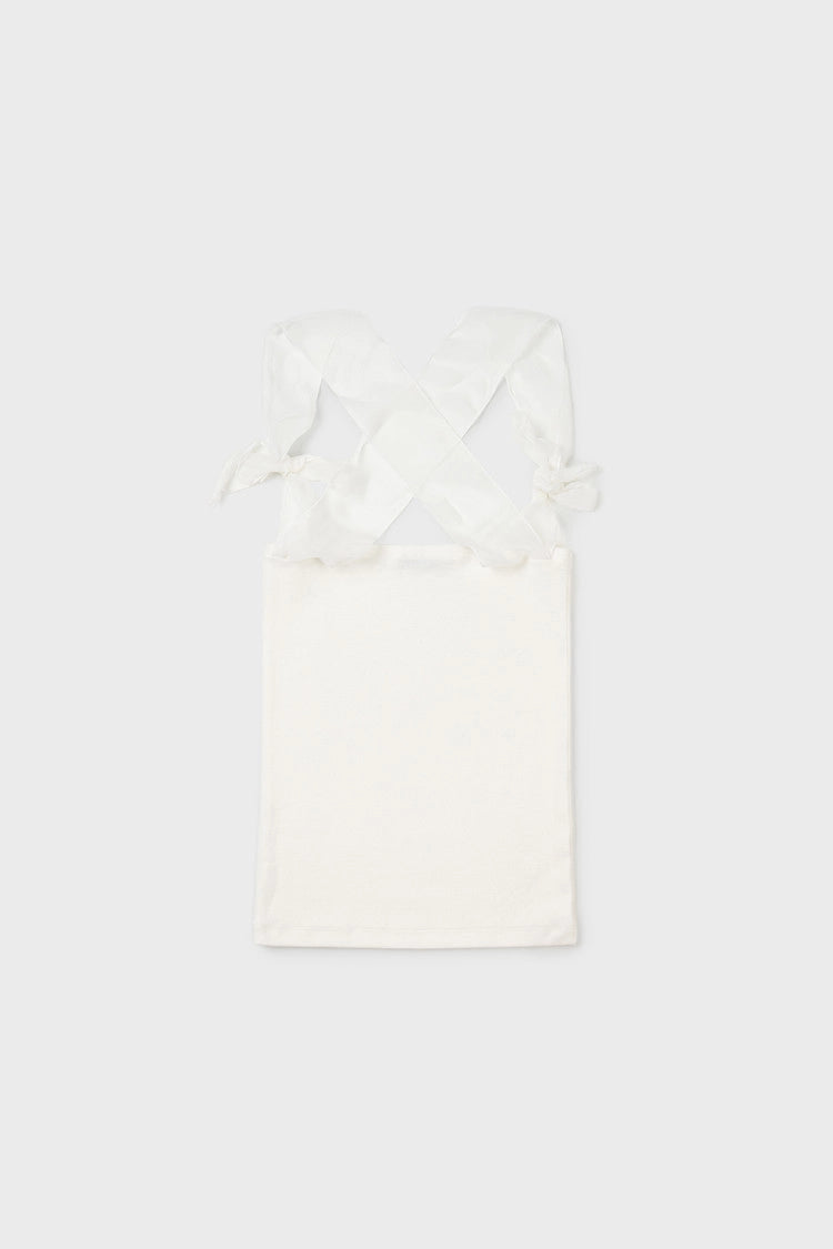 silky strap top in white