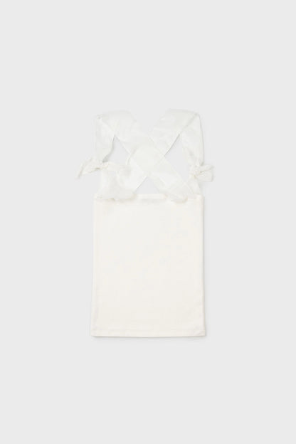 silky strap top in white