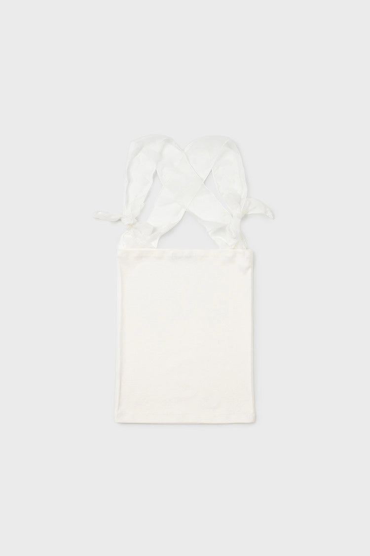 silky strap top in white