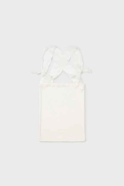 silky strap top in white