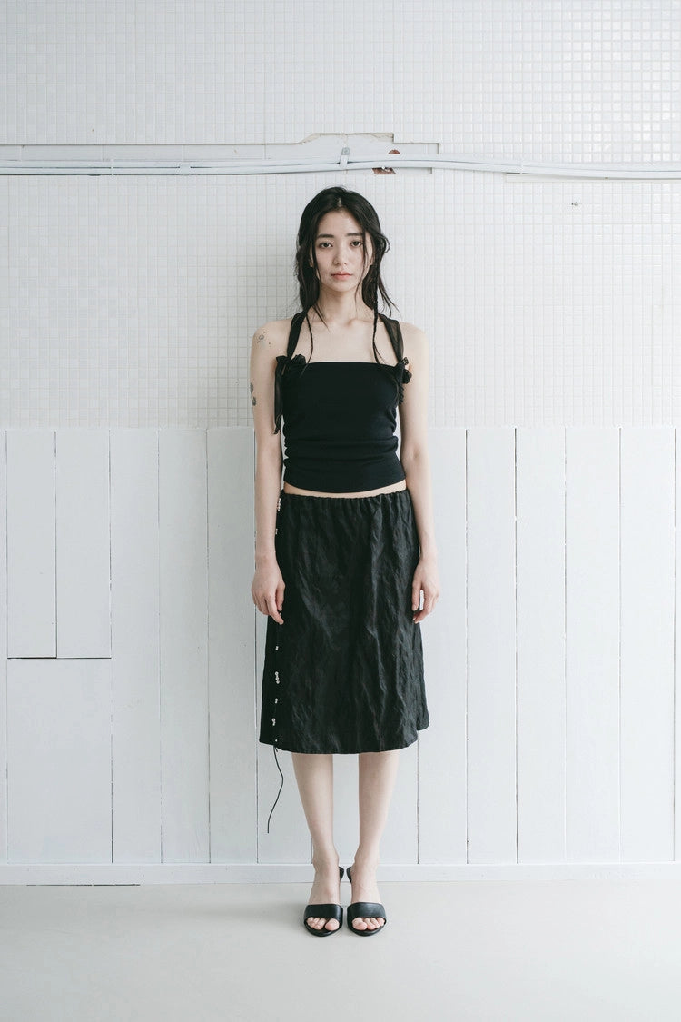 silver bead drawstring skirt