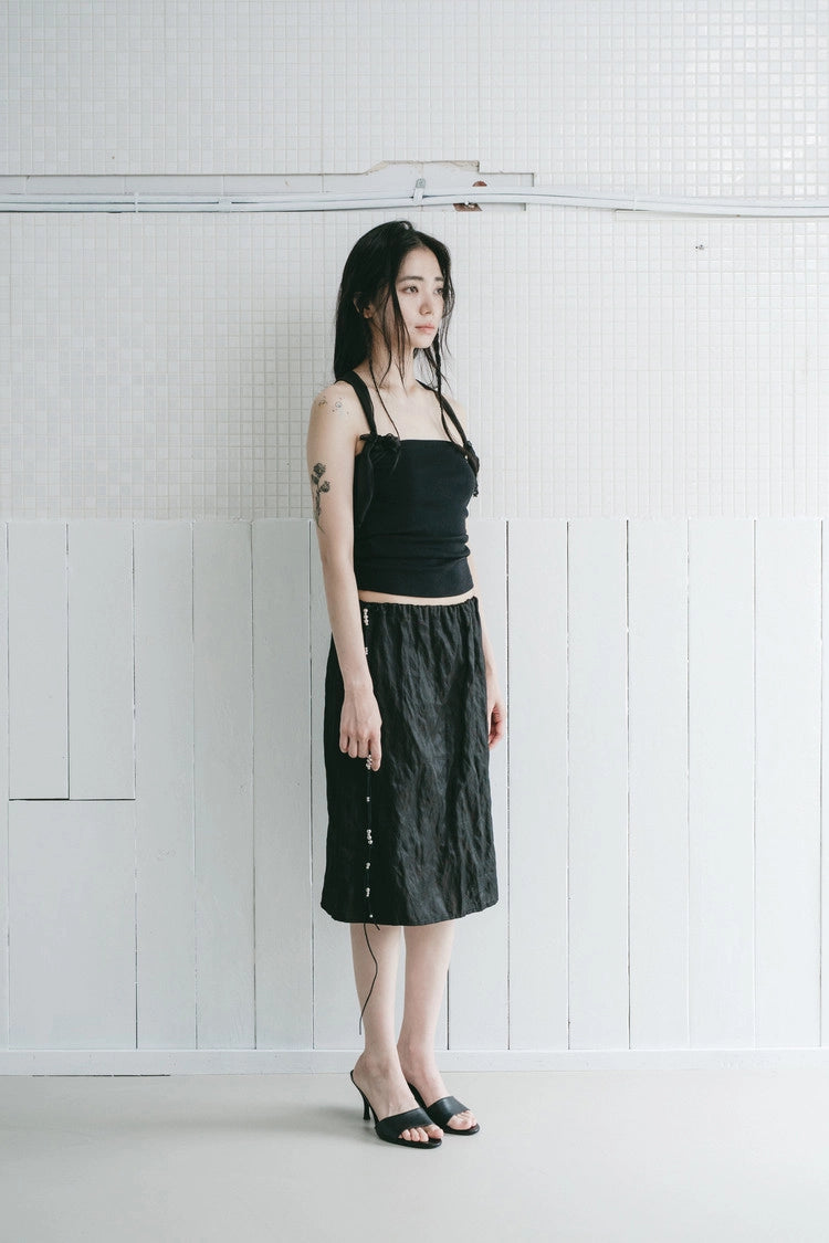 silver bead drawstring skirt