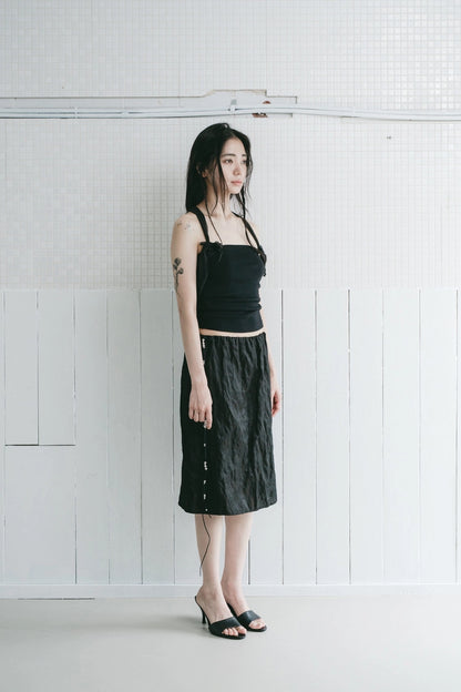 silver bead drawstring skirt