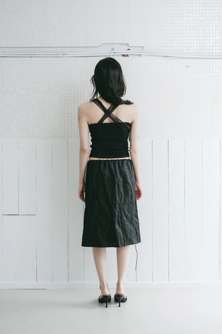 silver bead drawstring skirt