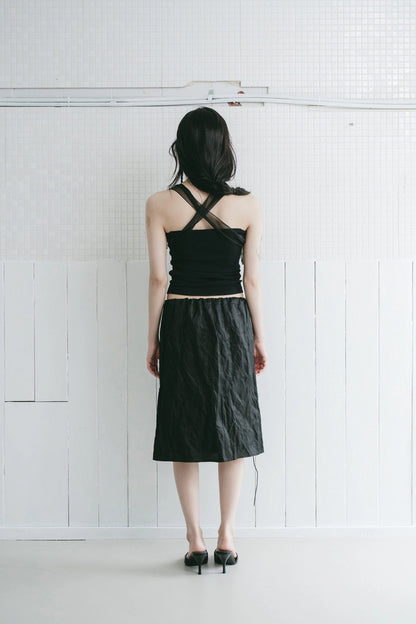 silver bead drawstring skirt
