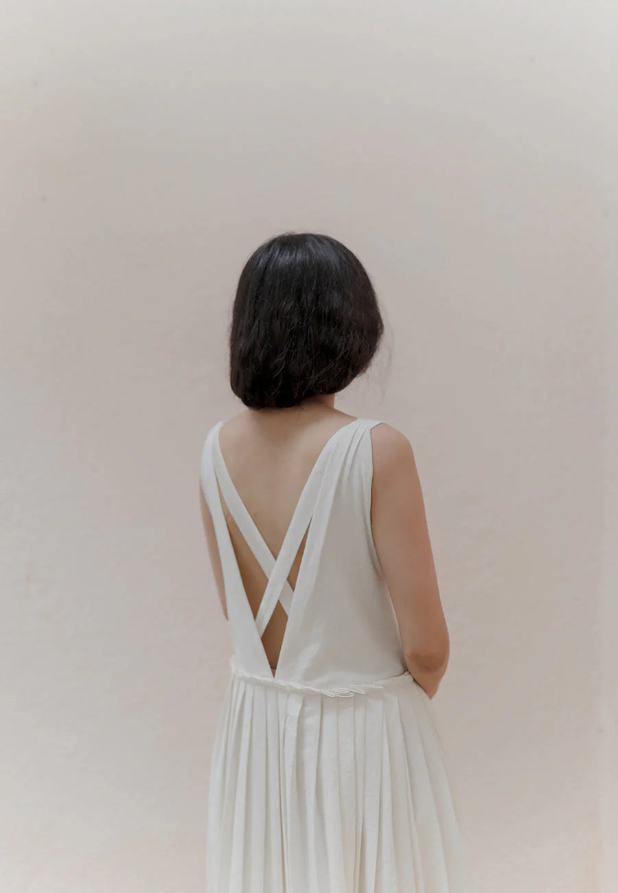 vera natural white dress