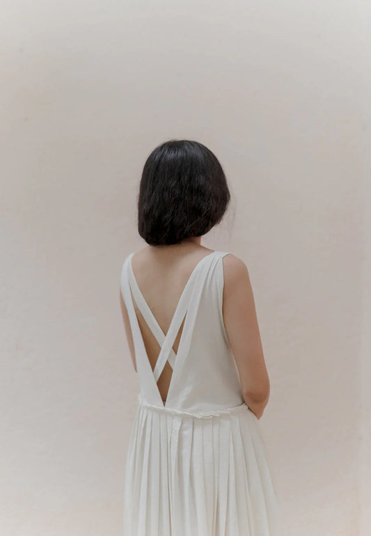 vera natural white dress
