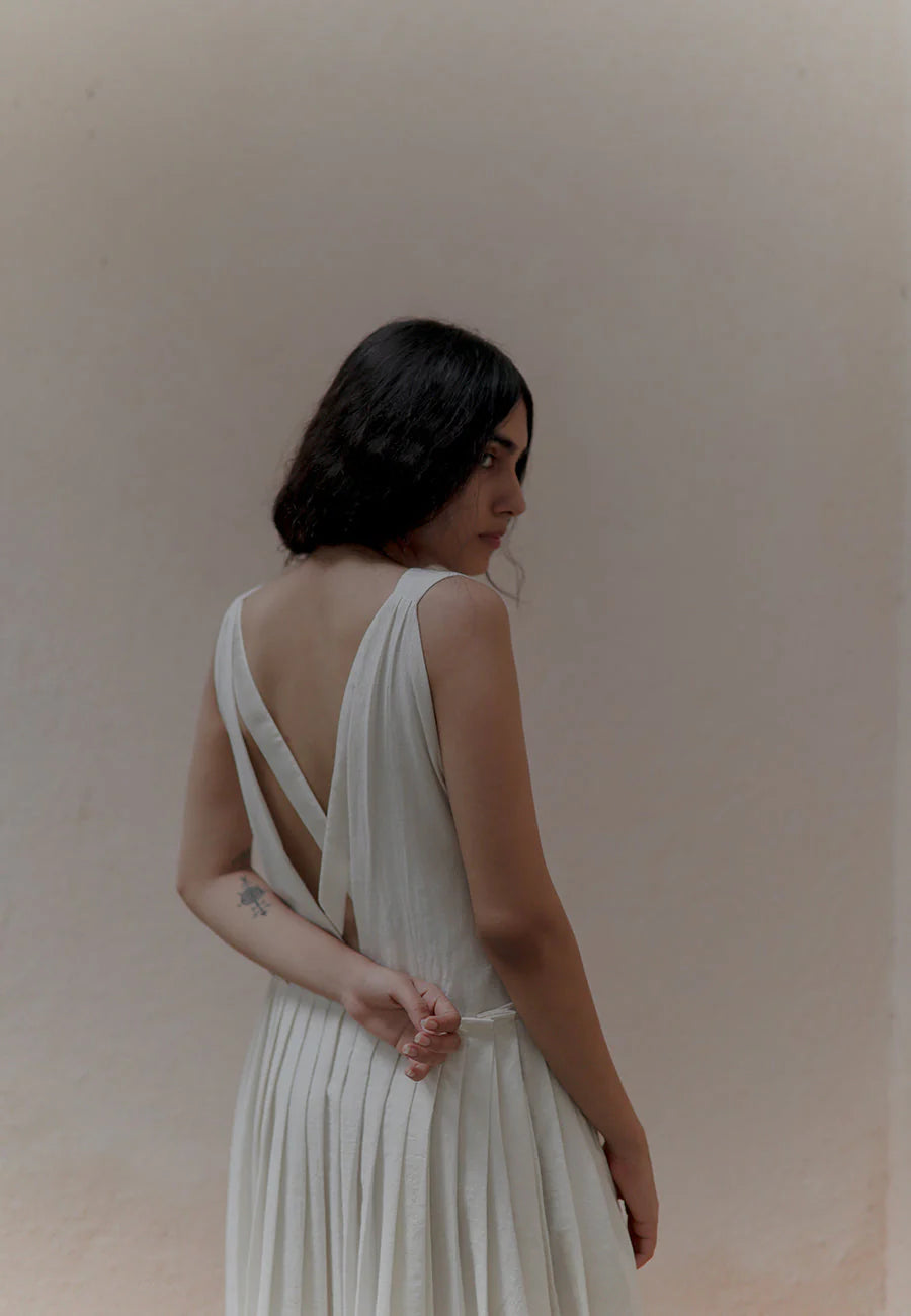 vera natural white dress