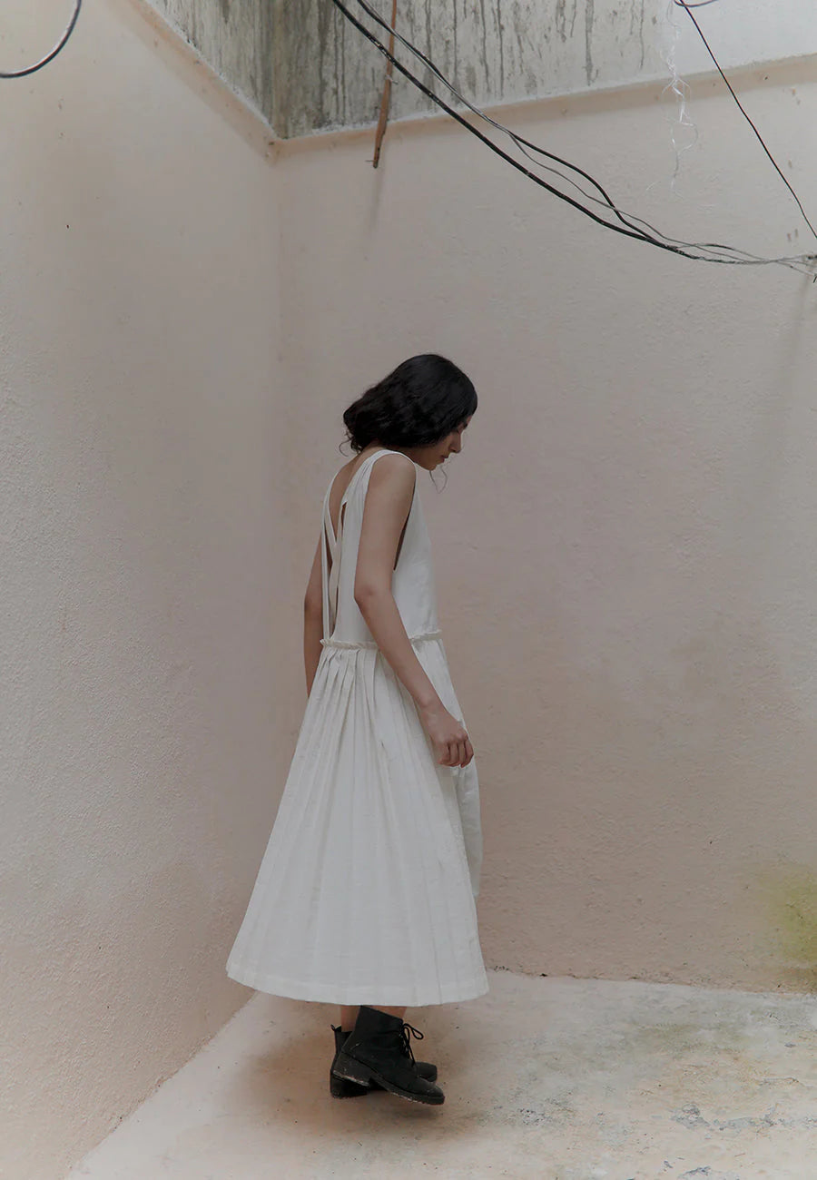 vera natural white dress