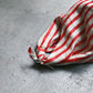 French Stripe Linen Rattan Basket