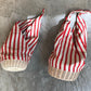 French Stripe Linen Rattan Basket
