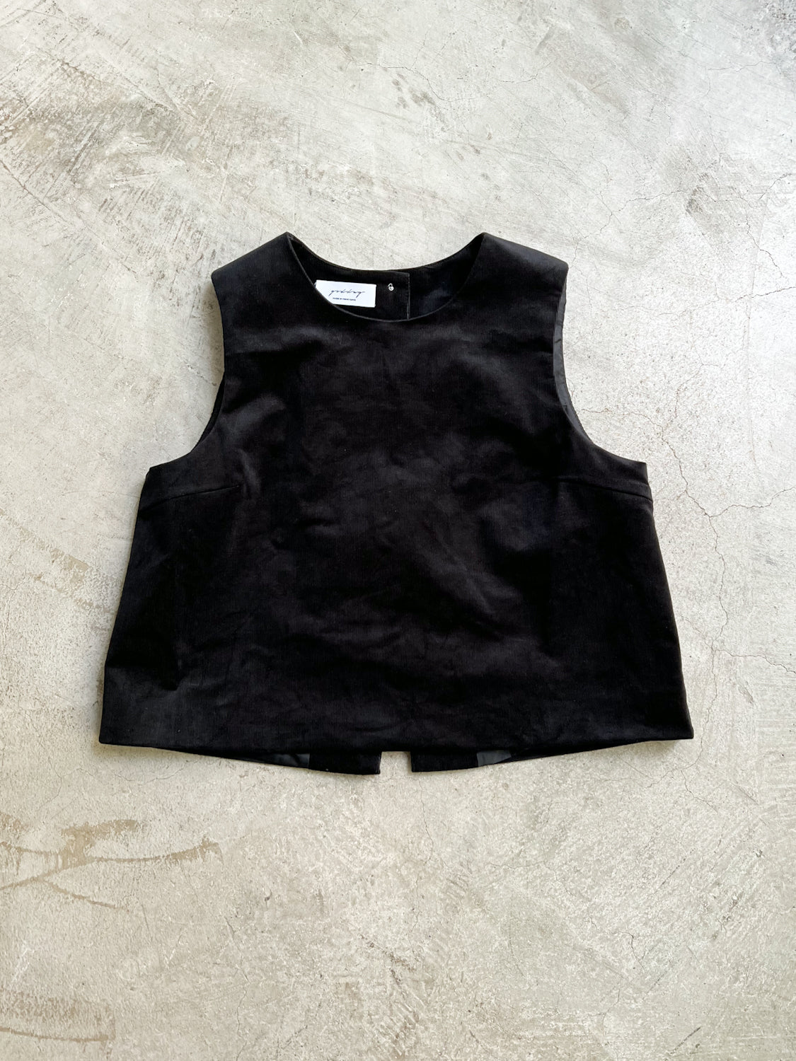 Corduroy Split Vest (Black)